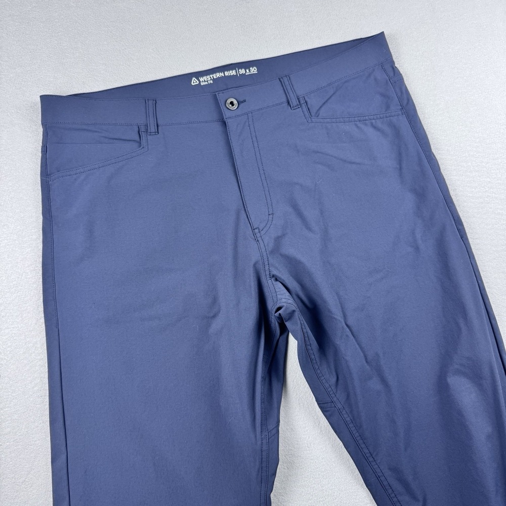Western Rise Evolution Chino Pant Men 38x30 Blue Slim Fit Golf Performance